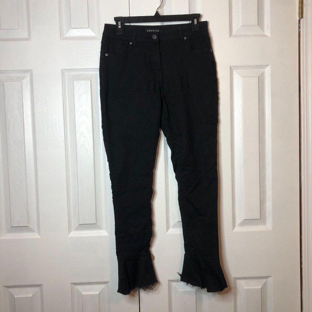 Parisian Black Skinny Flare Jean Size 8